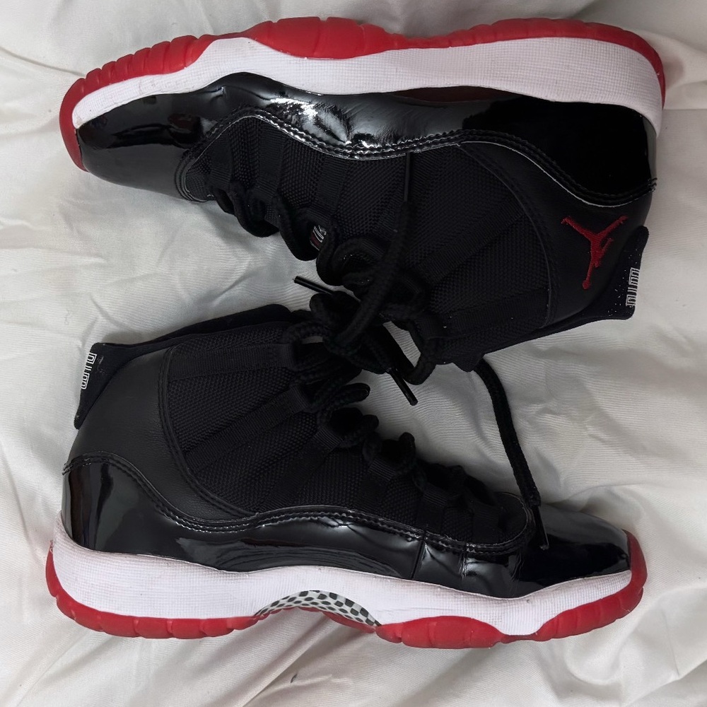 Jordan Kids Black and Red High-Top Sneakers